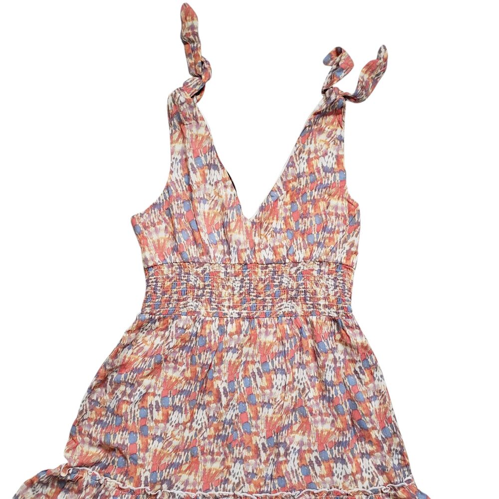 Gypsies & Moondust Mini Sun Dress Small Geometric Tie Shoulder Boho - Picture 9 of 10